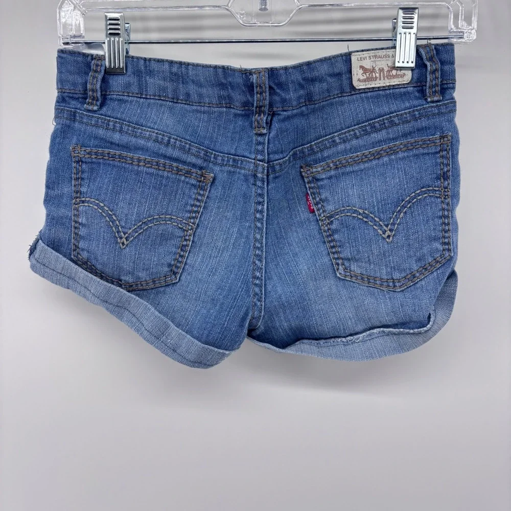 Levi Strauss &‎ Co. Denim Jean Shorts Girls Cuffed Hem Adjustable Waist